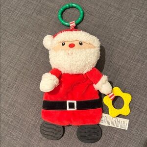 Festive Santa Plush Toy with Teether Ring